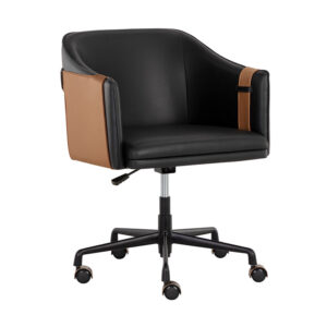 Carter Office Chair - Napa Black / Napa Cognac / Faux Leather