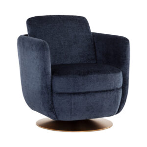 Gilley Swivel Lounge Chair - Bergen Navy / Fabric