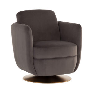 Gilley Swivel Lounge Chair - Meg Ash / Fabric