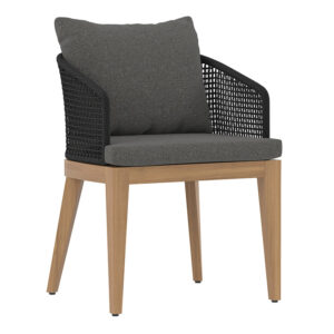 Capri Dining Armchair - Natural - Gracebay Grey / Fabric