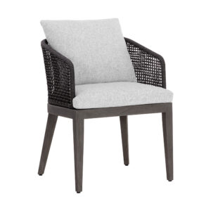 Capri Dining Armchair - Smoke Grey - Copacabana Marble / Fabric