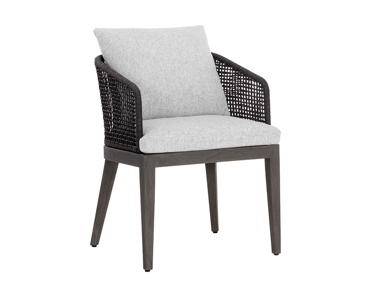 Capri Dining Armchair - Smoke Grey - Copacabana Marble / Fabric