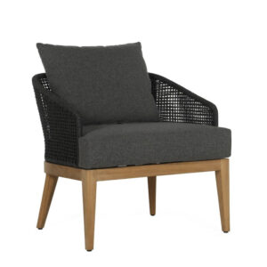 Capri Lounge Chair - Natural - Gracebay Grey / Fabric