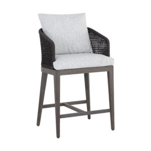 Capri Counter Stool - Smoke Grey - Copacabana Marble / Fabric