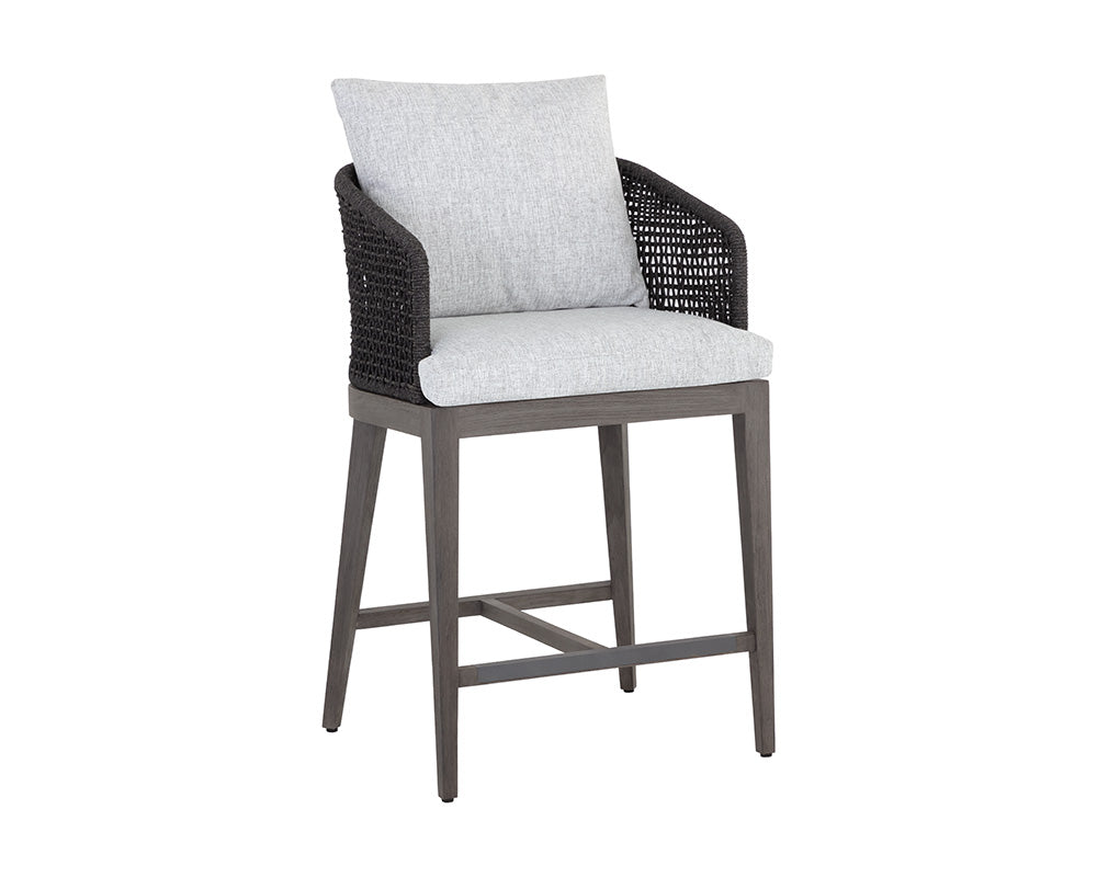 Capri Counter Stool - Smoke Grey - Copacabana Marble / Fabric