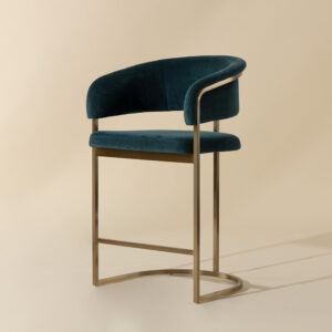 Marris Counter Stool - Gold - Danny Teal / Fabric