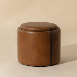 Borelli Storage Ottoman - Tobacco Tan / Autumn Chestnut / Faux Leather