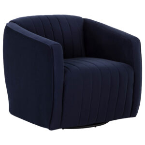 Garrison Swivel Lounge Chair - Abbington Navy / Fabric
