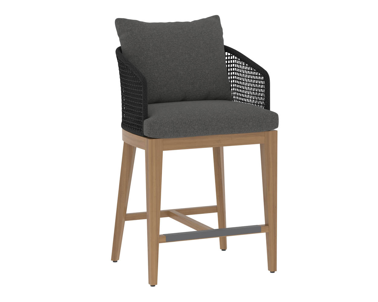Capri Counter Stool - Natural - Gracebay Grey / Fabric