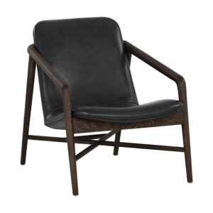 Cinelli Lounge Chair - Distressed Brown - Brentwood Charcoal / Leather