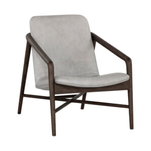 Cinelli Lounge Chair - Distressed Brown - Saloon Light Grey / Leather
