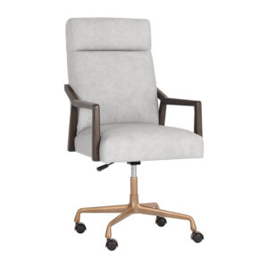 Collin Office Chair - Brown - Saloon Light Grey / Leather