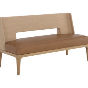 Brocco Banquette - Milliken Cognac / Faux Leather