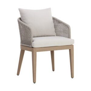Capri Dining Armchair - Drift Brown - Palazzo Cream / Fabric