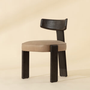 Horton Dining Chair - Dark Brown - Sahara Sand / Leather