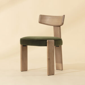 Horton Dining Chair - Rustic Oak - Forest Green / Fabric