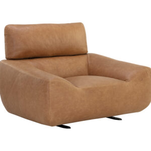 Paget Glider Lounge Chair - Camel / Leather