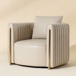 Alix Lounge Chair - Napa Beige / Faux Leather