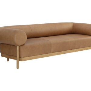 Bromley Sofa - Rustic Oak - Ludlow Sesame / Leather