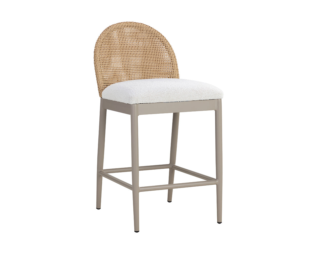 Calandri Counter Stool - Natural - Louis Cream / Fabric