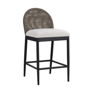 Calandri Counter Stool - Black - Louis Cream / Fabric