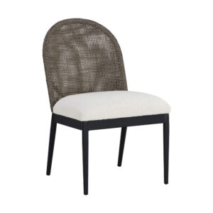 Calandri Dining Chair - Black - Louis Cream / Fabric