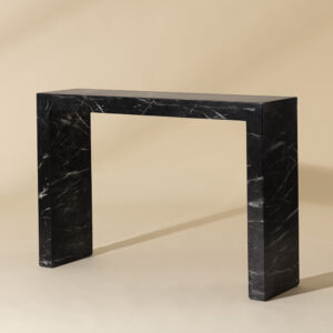Axle Console Table - Marble Look - Black Marble