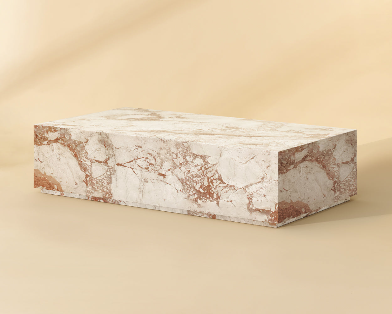 Laros Coffee Table - Rectangular - Crema Breccia Marble