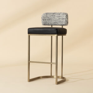 Larissa Barstool - Bravo Black / Halton Birch / Fabric / Faux Leather