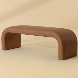 Nahara Bench - Milliken Cognac / Faux Leather