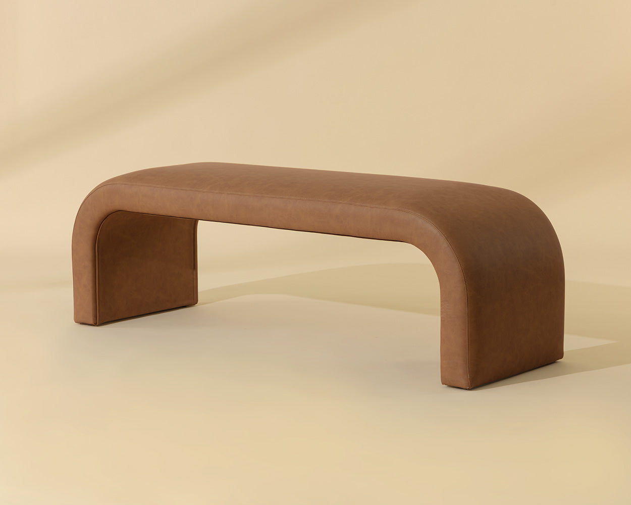 Nahara Bench - Milliken Cognac / Faux Leather
