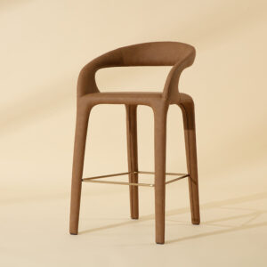Atika Barstool - Milliken Cognac / Faux Leather