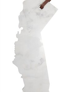 Lg Polished Marble "California" Cutting Board - A - White