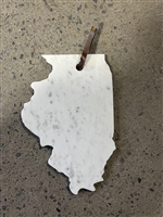 Lg Polished Marble "Illinois" Cutting Board - A - White