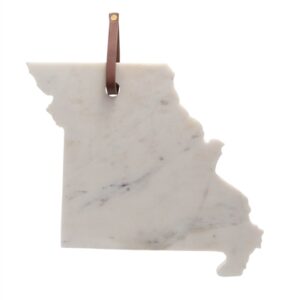 Lg Polished Marble "Missouri" Cutting Board - A - White