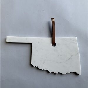 Lg Polished Marble "Oklahoma" Cutting Board 13"x7" - A - White