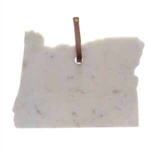 Lg Polished Marble "Oregon" Cutting Board - A - White