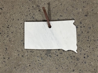Lg Polished Marble "South Dakota" Cutting Board - A - White