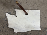 Lg Polished Marble "Washington" Cutting Board - A - White