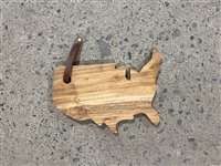 Acacia Wood "USA" Cutting Board - A - Natural