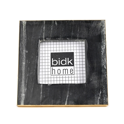 Picture Frame Small: Fits 3.5”X3.5” Photo BLACK/BRASS - BLACK