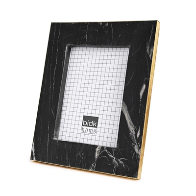 Picture Frame Medium. Fits 6” X 4” Photo Brass/Black Marble - BLACK - Imagen 2
