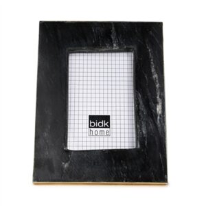 Picture Frame Large. Fits 7” X 5” Photo Brass/Black Marble - BLACK