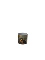 Sm Glass Parrot Print Votive Holder H 2.9" & Dia 2.9"- A - Multi