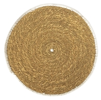 Seagrass Placemat White 13Dia -A - Natural & White