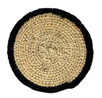 Set of 4 Seagrass Coasters Black -A - Egg & Black