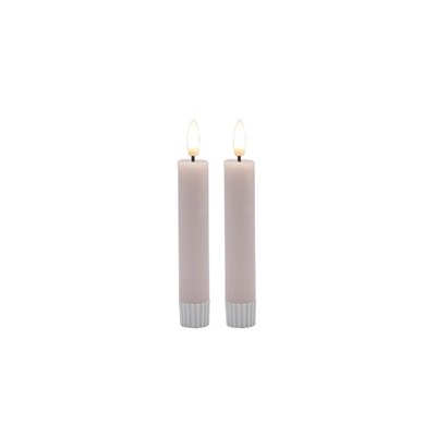 2 pc Sm Pink Flameless Taper Candle- ST - Pink - Imagen 2