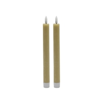 2 pc Med Champagne Taper Flameless Candle - Dark Champagne