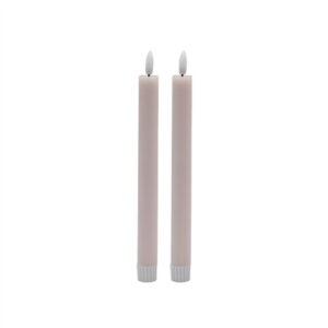 2 pc Med Pink Flameless Taper Candle - Pink