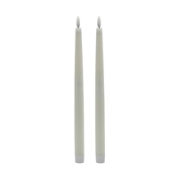 2 pc Tall White Flameless Taper Candle - White